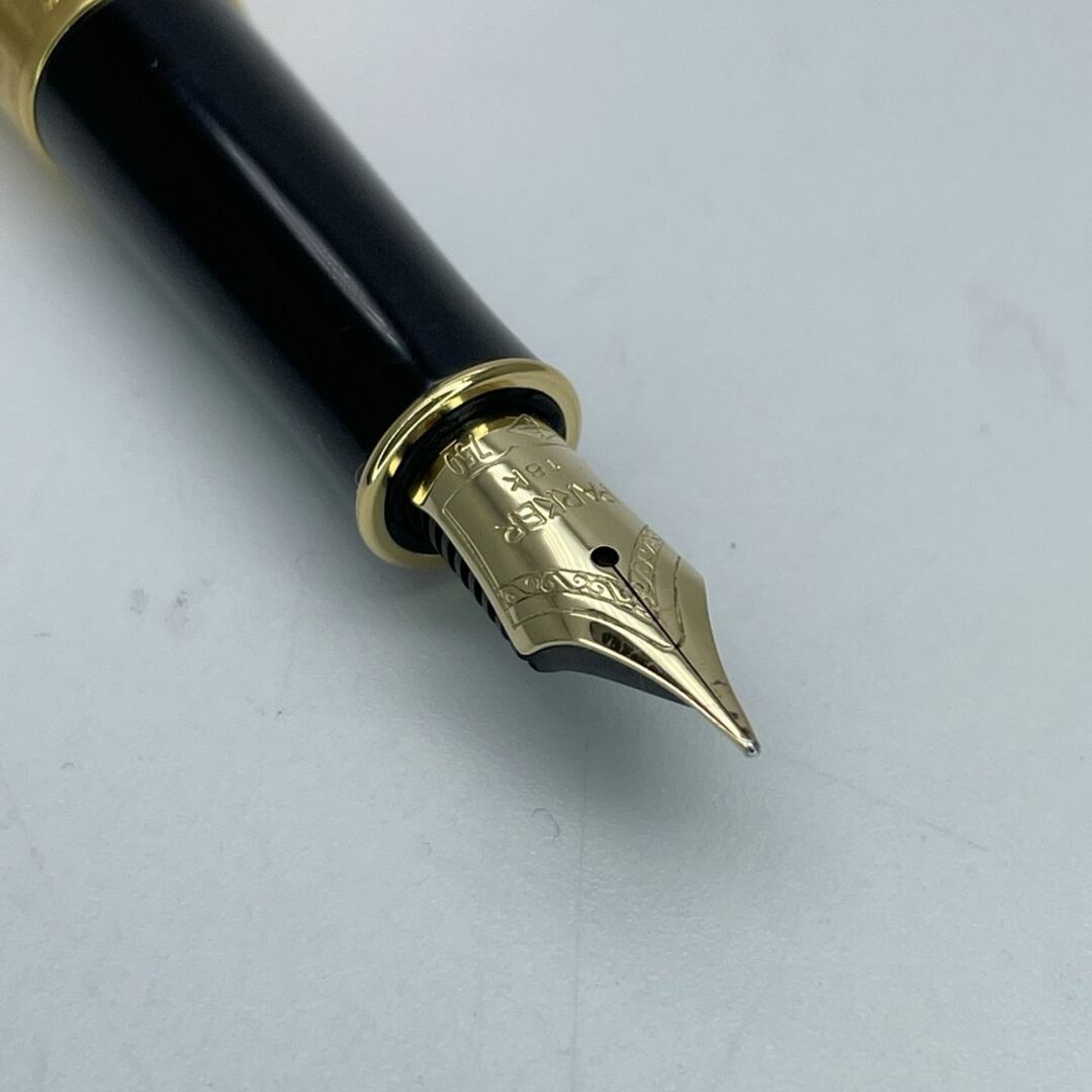 Parker(パーカー)のPARKER 万年筆 ソネット カスケード ゴールドプレート 両用式 ペン先750 字幅F細字 廃版品 インテリア/住まい/日用品の文房具(その他)の商品写真