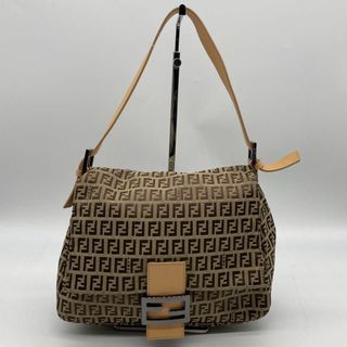 フェンディ(FENDI)の極美品✨フェンディ　マンマバケット　ズッキーノ　FFロゴシルバー金具　ベージュ(ショルダーバッグ)