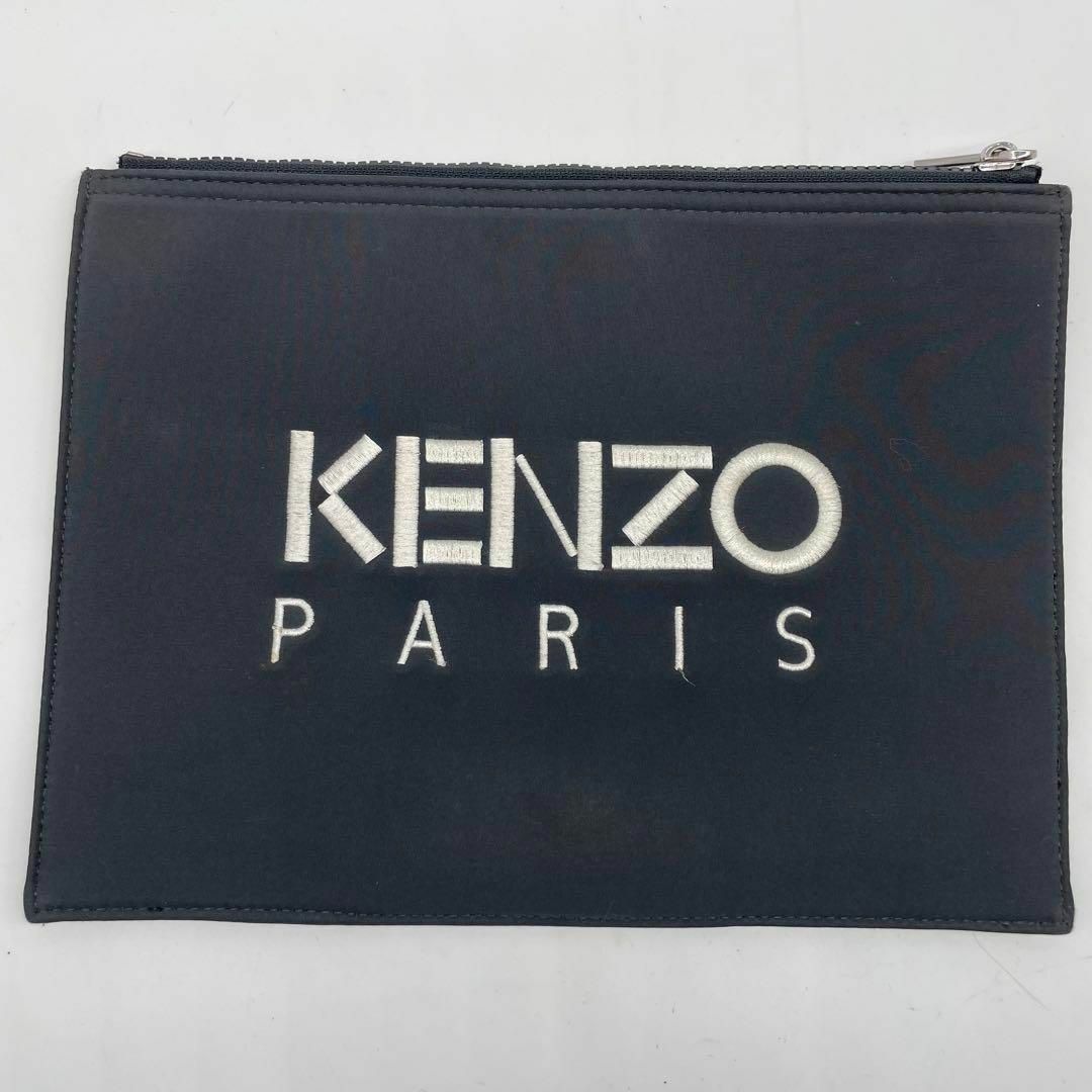 KENZO(ケンゾー)の極美品✨ケンゾー　クラッチバッグ　タイガー刺繍　ブラック　内側総柄　保存袋付き メンズのバッグ(セカンドバッグ/クラッチバッグ)の商品写真