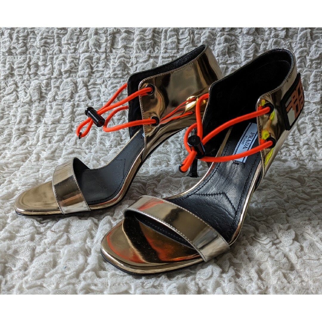 PRADA - PRADA プラダ◇サンダル メタリック ゴールド 36◇未 PRADA - PRADA プラダ◇サンダル メタリック ゴールド 36◇未
