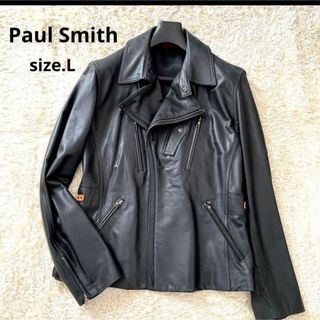 美品 Paul Smith 牛革 レザー ライダース  L(ライダースジャケット)