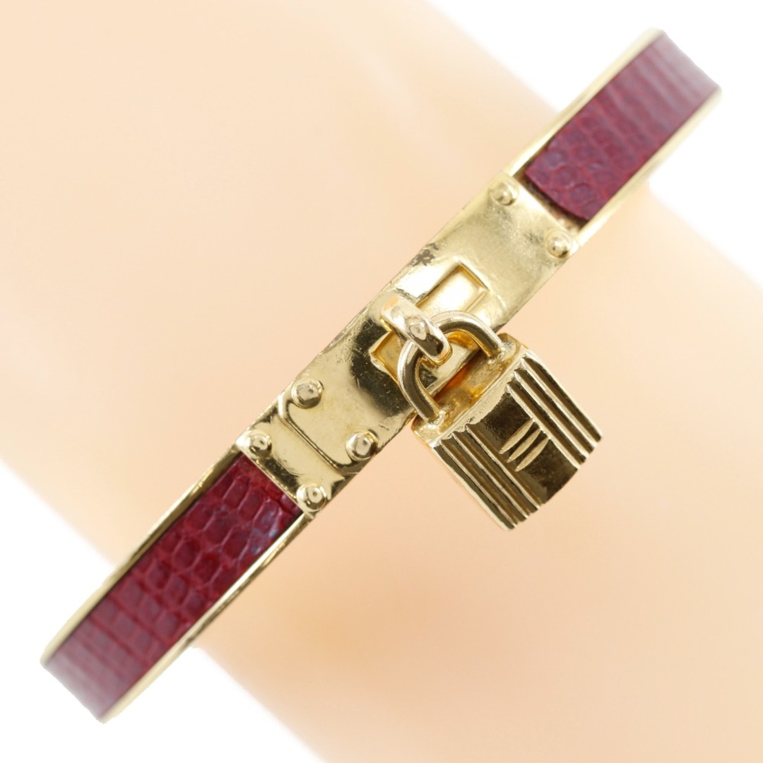 HERMES】エルメス ケリーバングル カデナ 金メッキ×リザード 赤 HERMES】エルメス ケリーバングル カデナ 金メッキ×リザード 赤