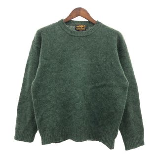 Eddie Bauer - 90年代 Eddie Bauer エディーバウアー モヘア混 ウールニット セーター アウトドア アメカジ グリーン (メンズ L) 中古 古着 P8513