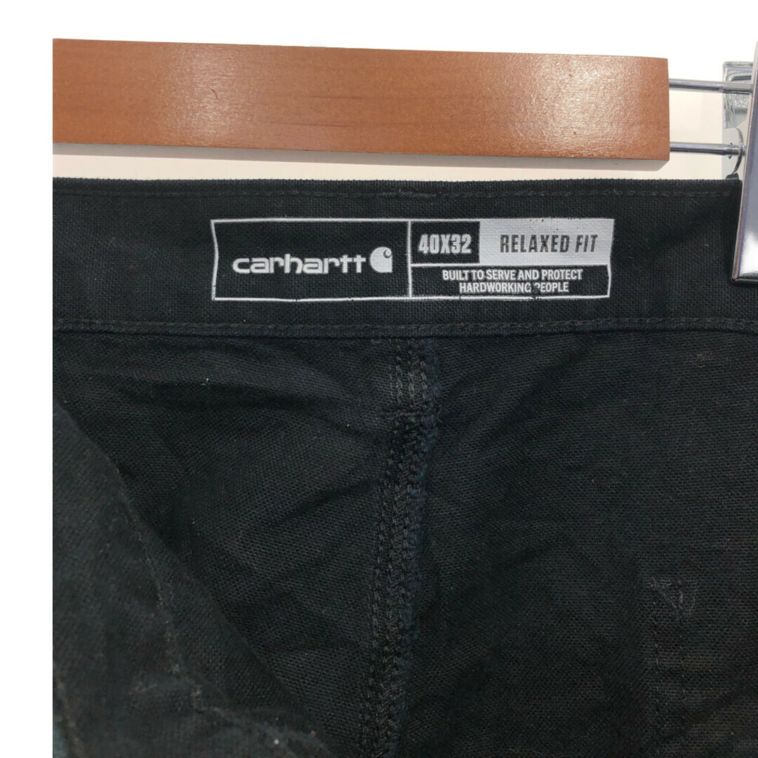 carhartt(カーハート)の2000年代～ Carhartt カーハート ダブルニー ワーク パンツ ボトムス ダック生地 アメカジ ブラック (メンズ 40×32) 中古 古着 P8557 メンズのパンツ(その他)の商品写真