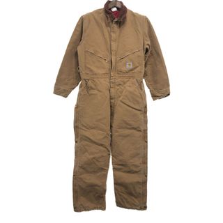 カーハート(carhartt)の2000年代～ Carhartt カーハート オールインワン 大きいサイズ ワーク ダック生地 ブラウン (メンズ 46) 中古 古着 P8558(ワークパンツ/カーゴパンツ)