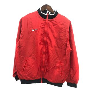 ナイキ(NIKE)の90年代 NIKE ナイキ ナイロンジャケット アウター スポーツ テック 背中スウォッシュ レッド (ユース XL) 中古 古着 P8584(その他)