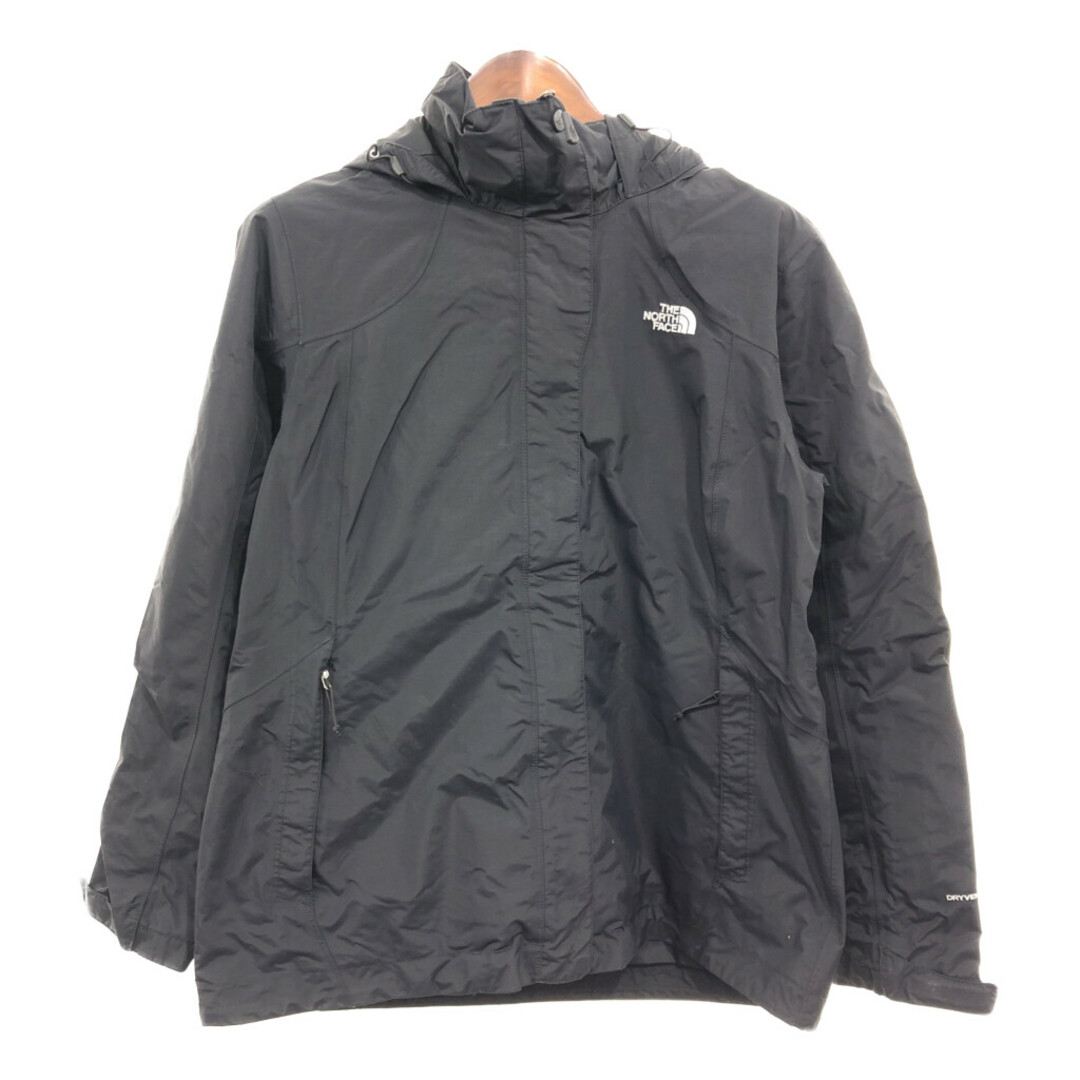 THE NORTH FACE(ザノースフェイス)のTHE NORTH FACE ノースフェイス DRYVENT ナイロン マウンテンパーカー アウトドア キャンプ ブラック (レディース XL) 中古 古着 P8630 レディースのジャケット/アウター(その他)の商品写真