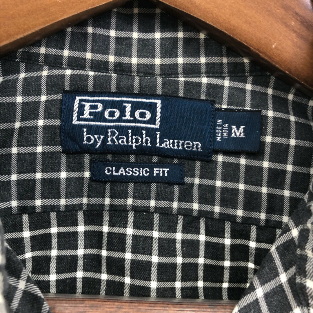 POLO RALPH LAUREN(ポロラルフローレン)のPolo by Ralph Lauren ポロ ラルフローレン チェック柄 ワンポイントロゴ 長袖シャツ アメカジ グレー (メンズ M) 中古 古着 P8691 メンズのトップス(シャツ)の商品写真