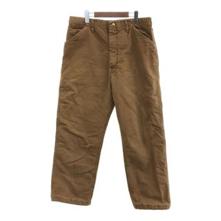 カーハート(carhartt)の70年代 USA製 Carhartt カーハート ダック キルティング パンツ ヴィンテージ ワーク ブラウン (メンズ 34×28相当) 中古 古着 P8946(その他)