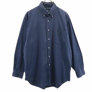 ラルフローレン(Ralph Lauren)のラルフローレン 長袖 ボタンダウンシャツ 16 2/1 ネイビー系 RALPH LAUREN メンズ 古着 【240305】(シャツ)