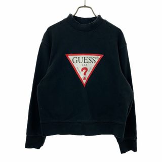 ゲス(GUESS)のゲス ロゴプリント 長袖 スウェット トレーナー F ブラック系 Guess レディース 古着 【240305】(トレーナー/スウェット)