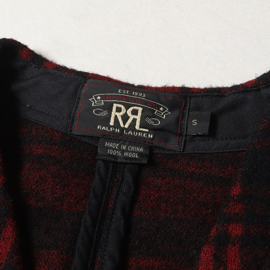 RRL(ダブルアールエル)のRRL ダブルアールエル カーディガン サイズ:S プレイドチェック ウールカーディガン レッド ブラック 赤黒 ラルフローレン トップス【メンズ】【中古】 メンズのトップス(カーディガン)の商品写真