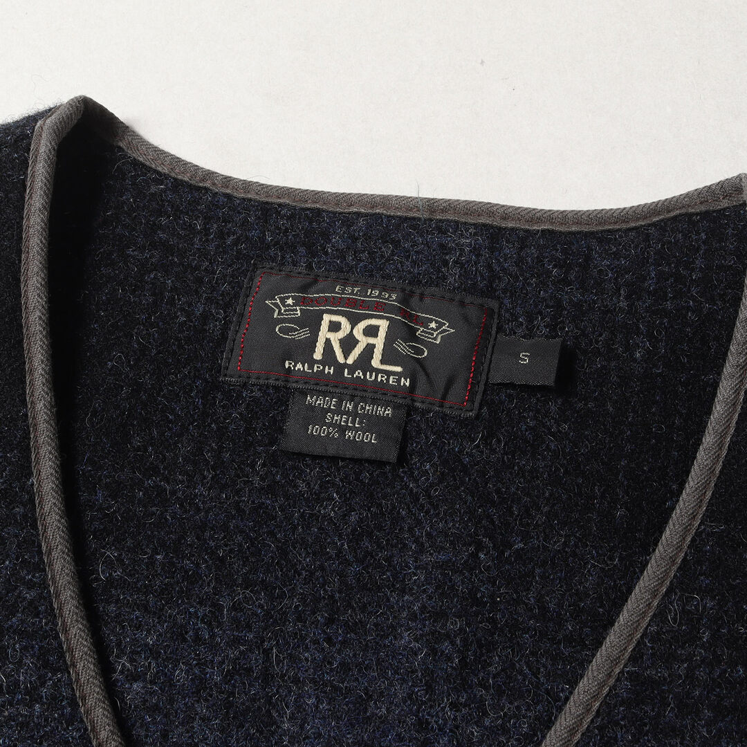 RRL(ダブルアールエル)の美品 RRL ダブルアールエル ベスト サイズ:S オンブレチェック ウール ジップ ベスト ネイビー ブラック 紺黒 ラルフローレン トップス【メンズ】【中古】 メンズのトップス(ベスト)の商品写真