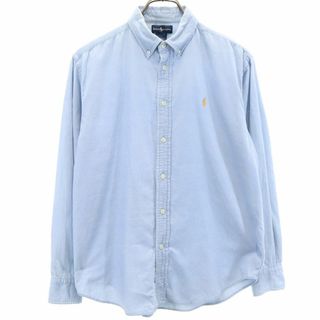 ラルフローレン(Ralph Lauren)のラルフローレン 長袖 ボタンダウンシャツ ブルー系 RALPH LAUREN メンズ 古着 【240305】(シャツ)