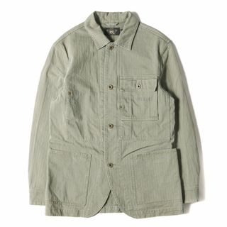 ダブルアールエル(RRL)のRRL ダブルアールエル ジャケット サイズ:XS U.S.M.C ヘリンボーン ミリタリージャケット オリーブ アウター ブルゾン 月桂樹ドーナツボタン ステンシルプリント 【メンズ】【中古】(ミリタリージャケット)