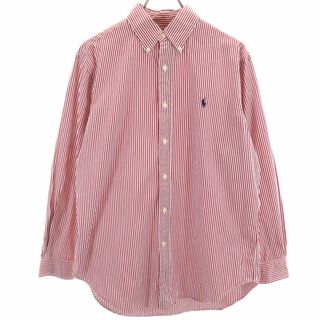 ラルフローレン(Ralph Lauren)のラルフローレン オールド 長袖 ボタンダウンシャツ 15 2/1 レッド系 RALPH LAUREN メンズ 古着 【240305】(シャツ)