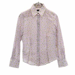 ポールスミス(Paul Smith)のポールスミス ブラック ストライプ柄 長袖 シャツ 42 パープル系 Paul Smith BLACK レディース 古着 【240305】 メール便可(シャツ/ブラウス(長袖/七分))