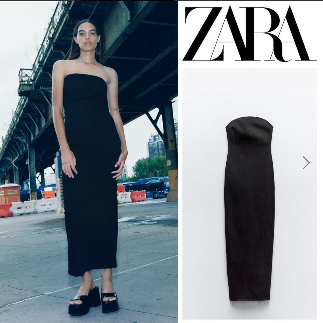 ZARA ザラ ストラップレスワンピース ボウ XS