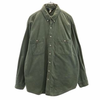 オシュコシュ(OshKosh)のオシュコシュ 長袖 ボタンダウンシャツ カーキ OSHKOSH メンズ 古着 【240305】(シャツ)