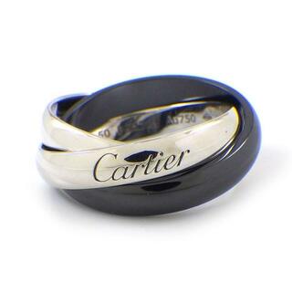 カルティエ(Cartier)のカルティエ Cartier リング トリニティ クラシック MM K18WG ブラック セラミック 黒 10.5号 / #50 【中古】(リング(指輪))