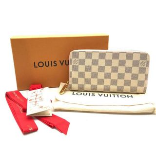 ルイヴィトン(LOUIS VUITTON)のLOUIS VUITTON ルイヴィトン ダミエ アズール ジッピーウォレット ローズバレリーヌ 長財布 ホワイト 超美品 k1453(財布)