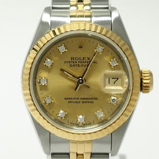 ロレックス(ROLEX)のROLEX デイトジャスト 10PD 自動巻き SS/YG ゴールド文字盤 L番(腕時計)