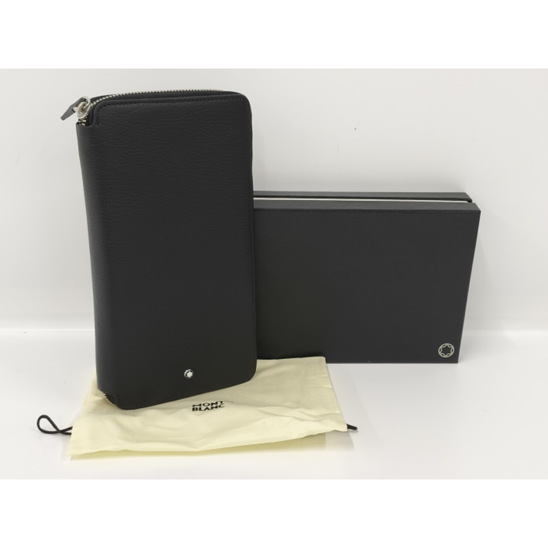 MONTBLANC - MONTBLANC 長財布 ラウンドジップ レザー ブラック MONTBLANC - MONTBLANC 長財布 ラウンドジップ レザー ブラック