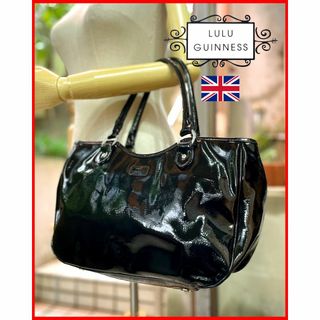 ルルギネス(LULU GUINNESS)の美艶!黒ｴﾅﾒﾙ加工☆ｽﾀｲﾘｯｼｭ横ｼｮﾙﾀﾞｰ♪【LULUｷﾞﾈｽ】送料込(トートバッグ)