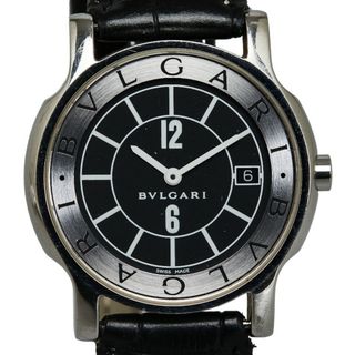 ブルガリ(BVLGARI)のブルガリ ソロテンポ レザー（社外品） 腕時計 ST35S クオーツ ブラック文字盤 ステンレススチール レディース BVLGARI 【214-36230】(腕時計)