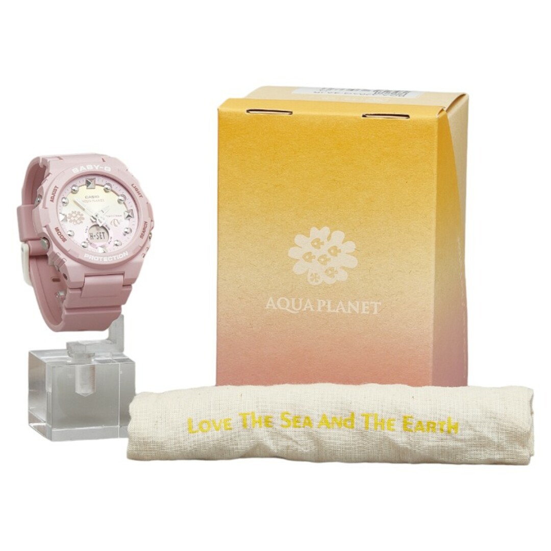 CASIO(カシオ)の美品 カシオ Baby G ×アクアプラネット Love The Sea And The Earth 腕時計 BGA 320AQ 4AJR クオーツ ピンク文字盤 ラバー レディース CASIO 【1-0137332】 レディースのファッション小物(腕時計)の商品写真