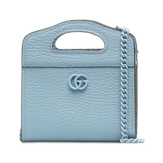 グッチ(Gucci)の美品 グッチ ダブルG 二つ折り財布 チェーン ショルダーバッグ 2WAY 701074 レザー レディース GUCCI 【222-40587】(財布)