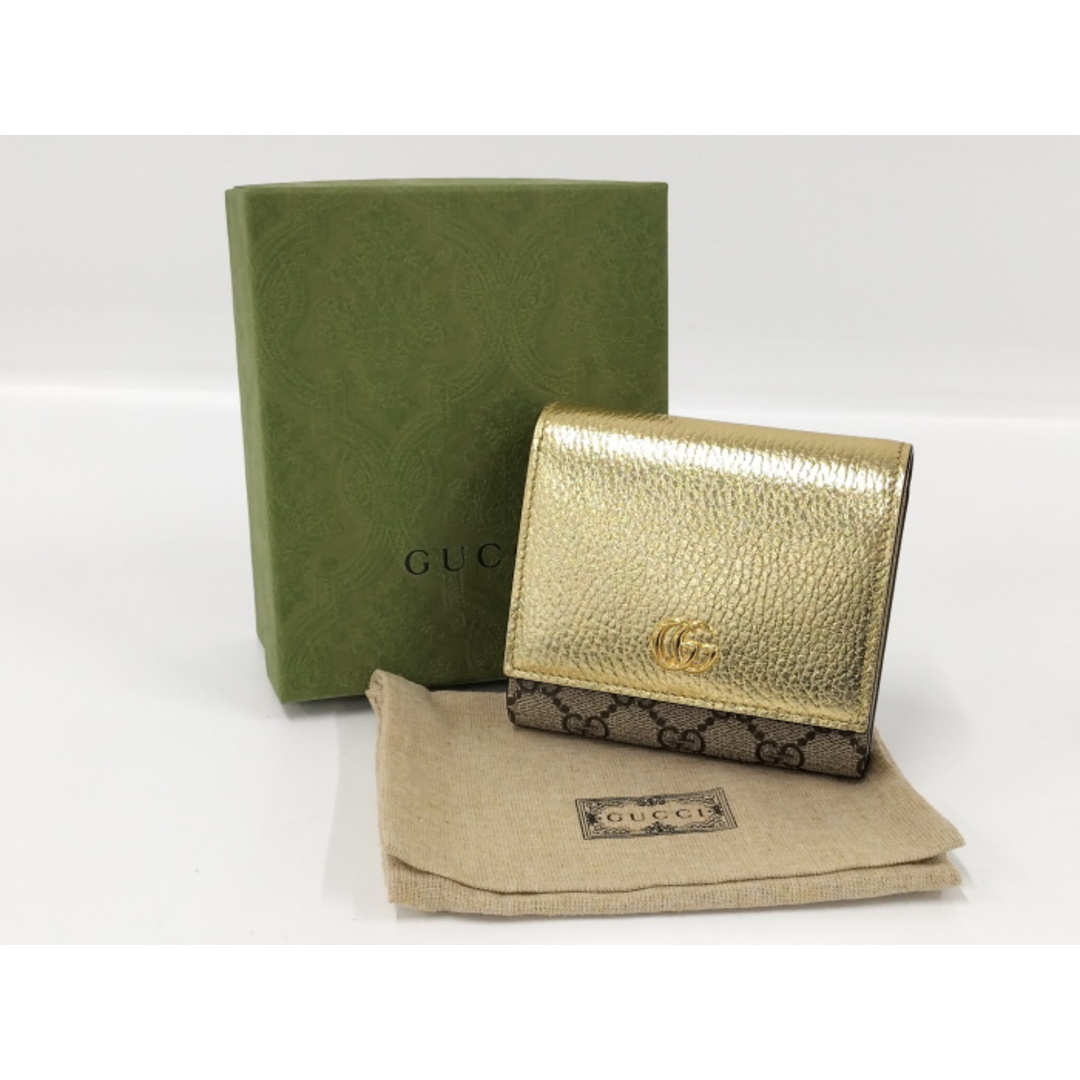 GUCCI - GUCCI ダブルG メタリックウォレット 二つ折り財布 日本 GUCCI - GUCCI ダブルG メタリックウォレット 二つ折り財布 日本