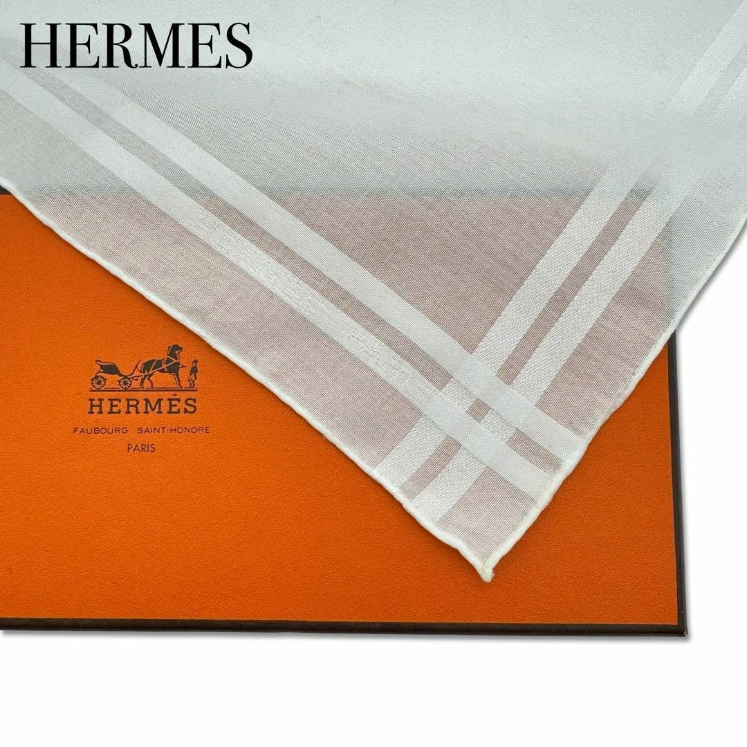 Hermes(エルメス)のエルメス ハンカチ ハンカチーフ スカーフ レディース メンズ アイボリー レディースのファッション小物(ハンカチ)の商品写真