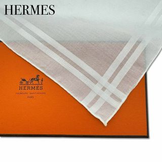 エルメス(Hermes)のエルメス ハンカチ ハンカチーフ スカーフ レディース メンズ アイボリー(ハンカチ)