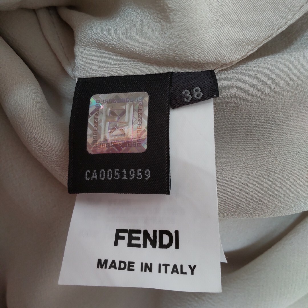 FENDI(フェンディ)の美品 フェンディ リネン ミニワンピース バックオープン バルーンスカート 38 レディースのワンピース(ミニワンピース)の商品写真