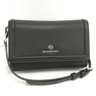 マイケルコース(Michael Kors)のMICHAEL KORS ショルダーウォレット 二つ折り長財布 レザー ブラック(財布)