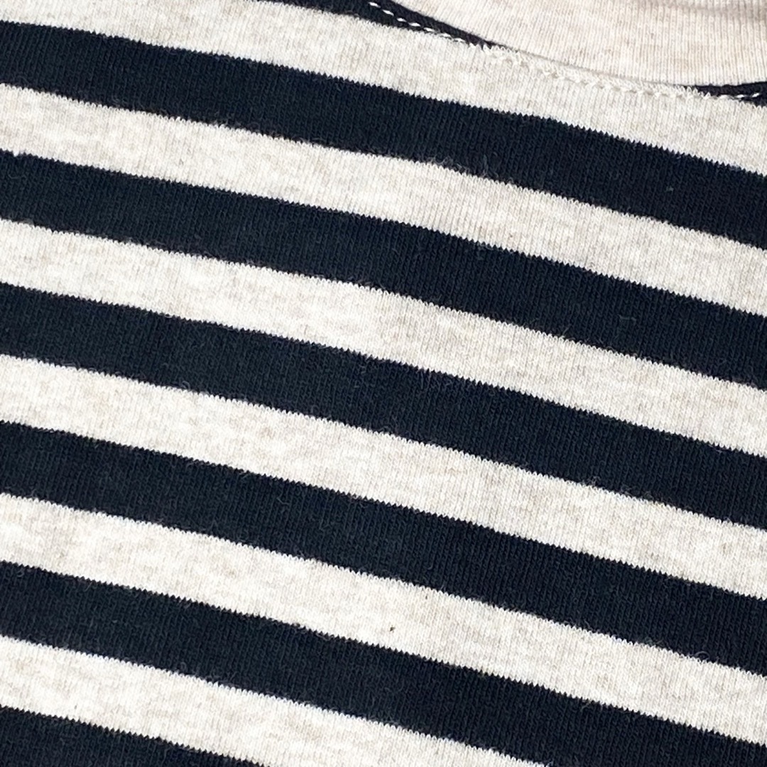 ベビー服 カットソー ボーダー 韓国子供服 シンプル 黒 ブラック ストレッチ キッズ/ベビー/マタニティのベビー服(~85cm)(シャツ/カットソー)の商品写真