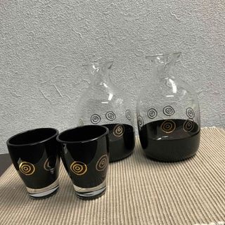 漆塗渦巻き柄酒器セット(アルコールグッズ)