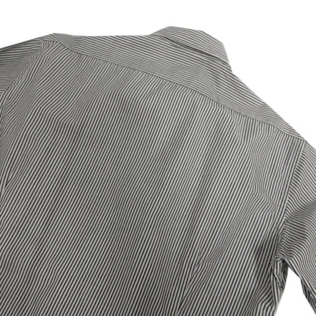 EDIFICE(エディフィス)のエディフィス 417 シャツ ワイシャツ コットン ストライプ グレー 白 M メンズのトップス(シャツ)の商品写真