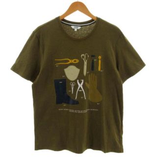 エーグル 吸水速乾 ラオンド Tシャツ ZTHJ148 プリント カーキ L