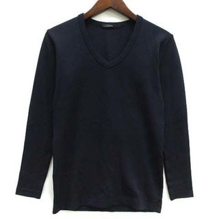 エイケイエム(AKM)のエーケーエム AKM デュアルウォーム Vネック カットソー 長袖 ロンT 紺(Tシャツ/カットソー(七分/長袖))