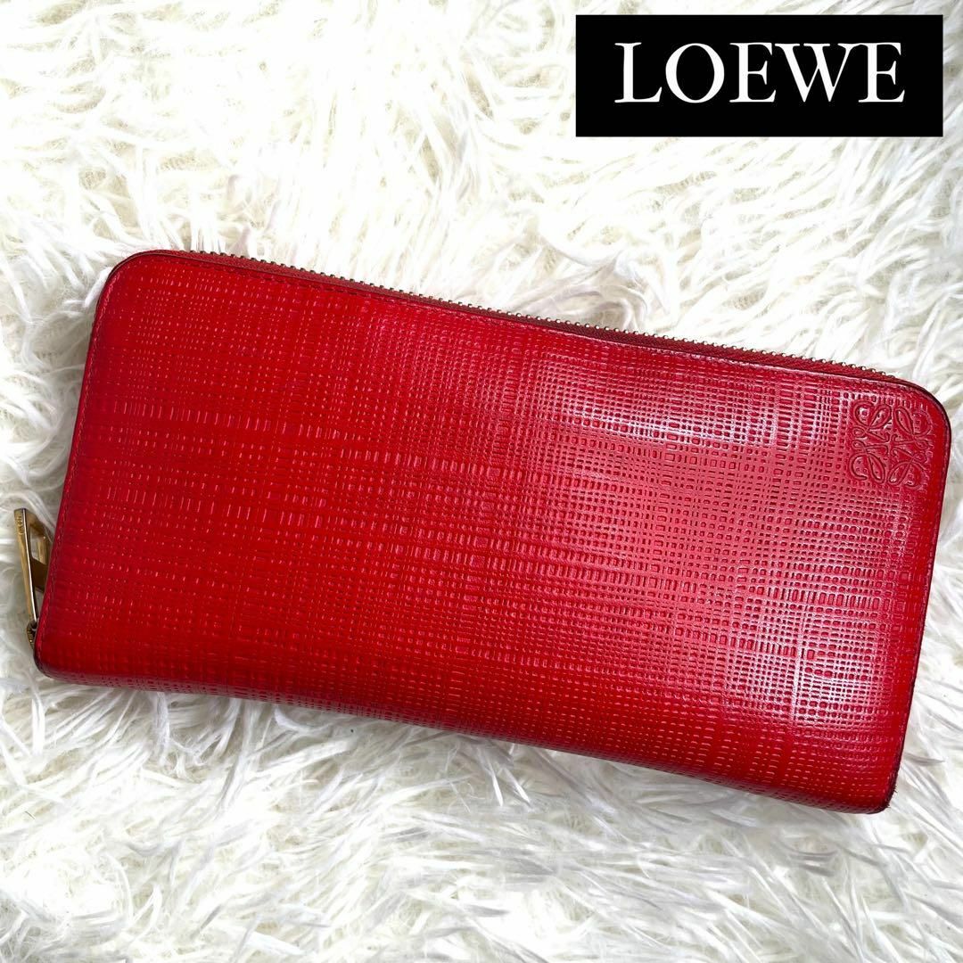 LOEWE(ロエベ)の⋟人気品⋞ / LOEWE ロエベ リネンアナグラムジップアラウンドウォレット レディースのファッション小物(財布)の商品写真