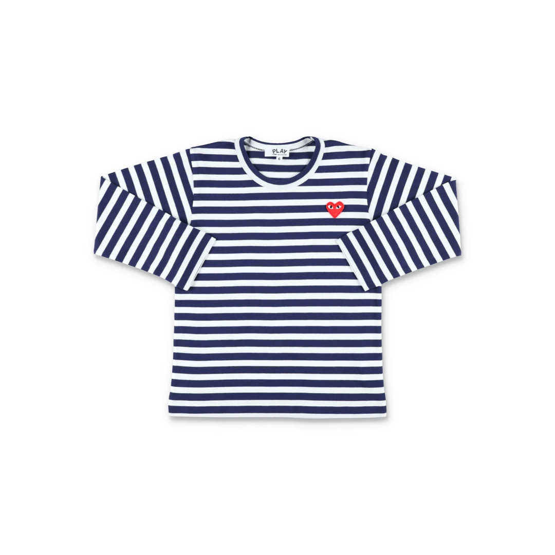 COMME des GARCONS(コムデギャルソン)のコム デ ギャルソン プレイ キッズ ストライプ ロングスリーブ Tシャツ キッズ/ベビー/マタニティのキッズ服男の子用(90cm~)(Tシャツ/カットソー)の商品写真