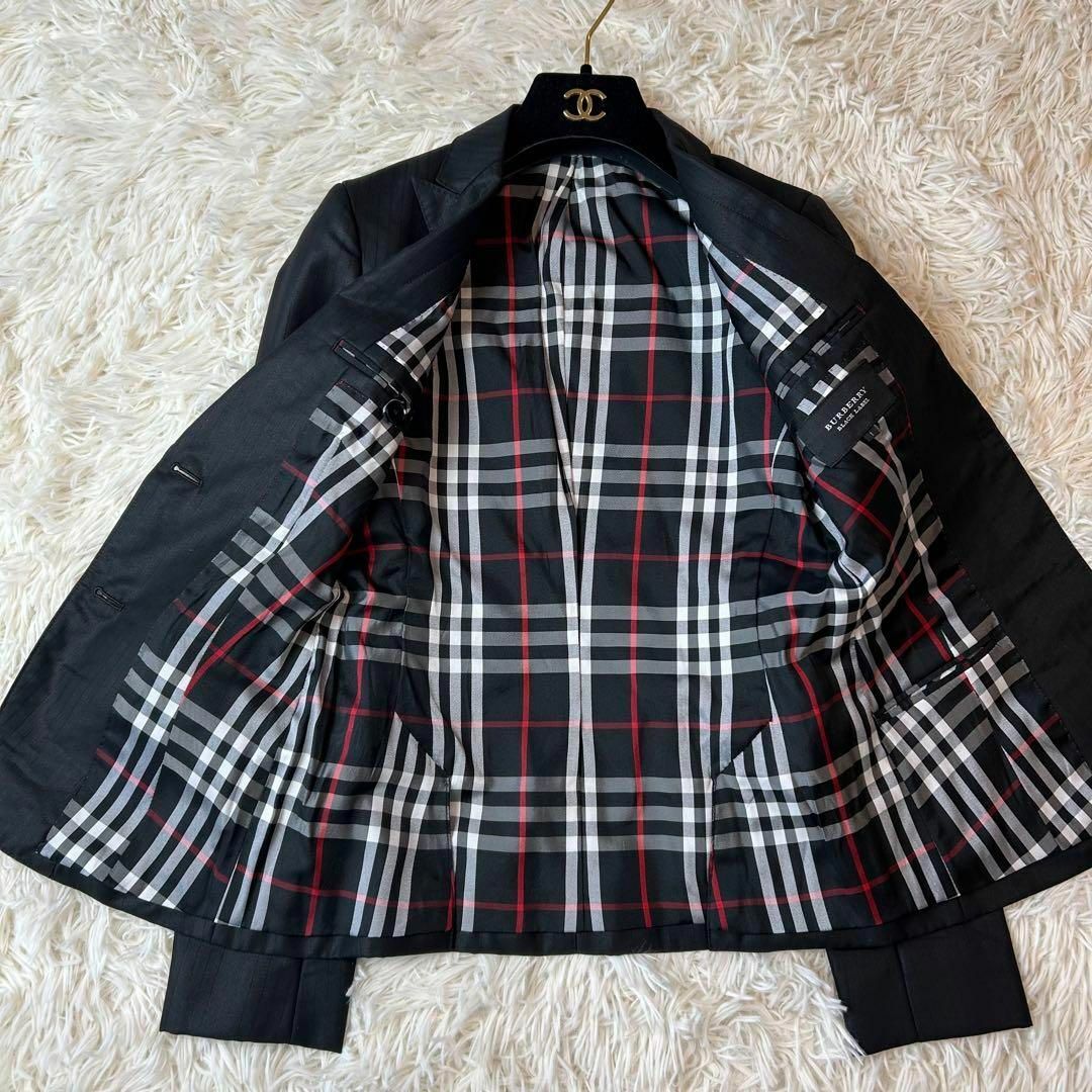 BURBERRY BLACK LABEL(バーバリーブラックレーベル)のバーバリー レディース テーラードジャケット ノバチェック 黒 レディースのジャケット/アウター(テーラードジャケット)の商品写真