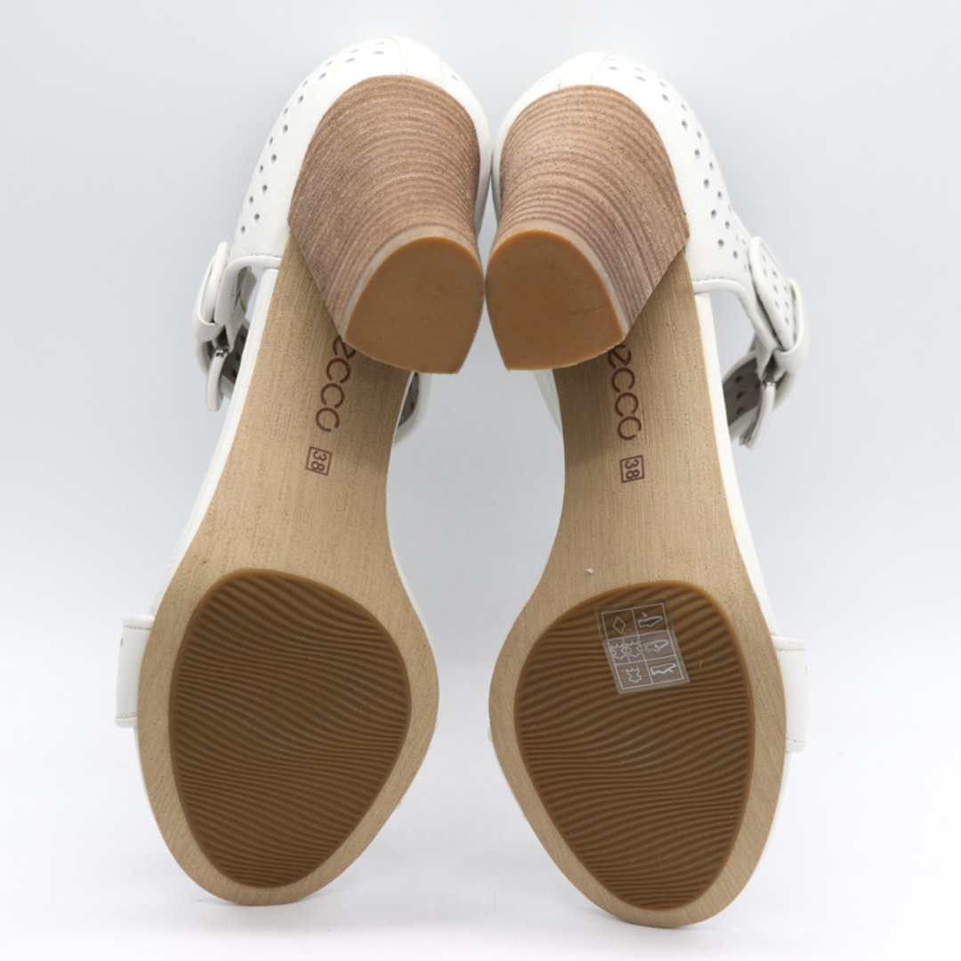 ECHO(エコー)のエコー サンダル 未使用 パンチング ハイヒール シューズ 靴  レディース 38サイズ ホワイト ECHO レディースの靴/シューズ(サンダル)の商品写真