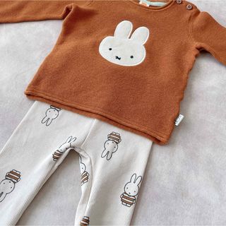 miffy 68cm 長袖ブラウン  ecru エクリュ　新生児用 ベビー(シャツ/カットソー)