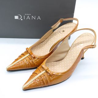 ダイアナ(DIANA)のダイアナ パンプス 日本製 ポインテッドトゥ リボン シューズ 靴 レディース 22.5サイズ キャメル DIANA(ハイヒール/パンプス)