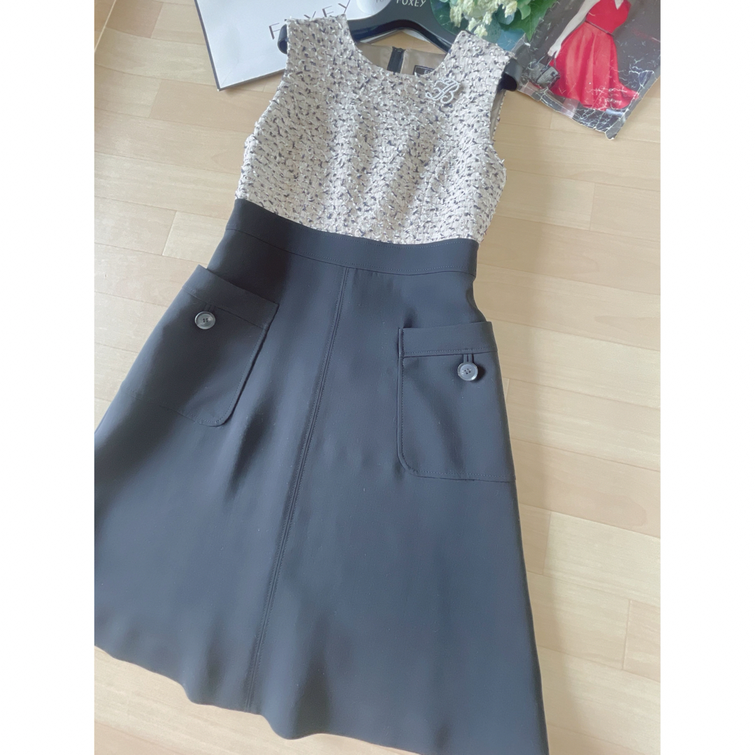 FOXEY - 極美品!FOXEYツイードバイカラーワンピース 40 Rene FOXEY - 極美品!FOXEYツイードバイカラーワンピース 40 Rene