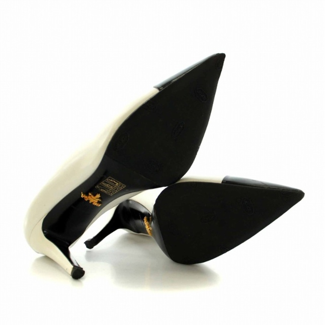 PRADA(プラダ)のプラダ パンプス ピンヒール バイカラー ポインテッドトゥ 36.5 白 黒 レディースの靴/シューズ(ハイヒール/パンプス)の商品写真