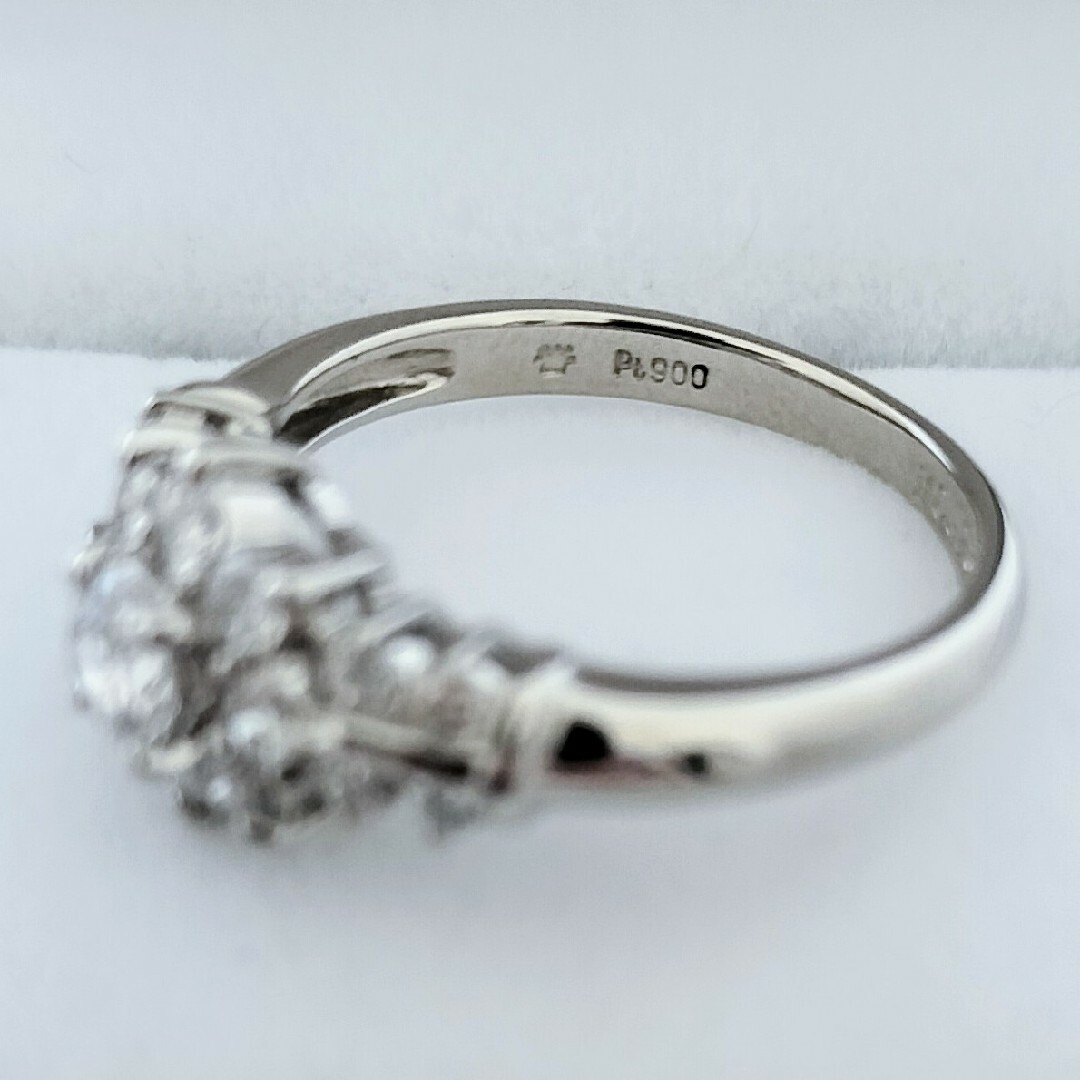 京セラ(キョウセラ)の京セラ ダイヤモンド フラワー リング Pt900 0.68ct 4.9g レディースのアクセサリー(リング(指輪))の商品写真